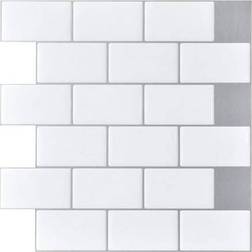 Art3d 12"x12" Peel and Stick Backsplash Tile for Kitchen White Subway Tile10-Pack