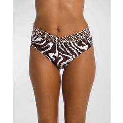 La Blanca Fierce Crossover High-Waisted Bikini Bottoms Java