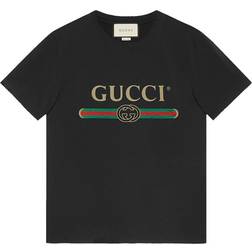 Gucci Oversized cotton T-shirt with logo black