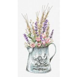 LUCAS counted cross stitch kit "bouquet with lavender" 8x16cm, diy