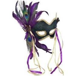 Women's Carnival Mardi Gras Mask Black/Orange/Purple