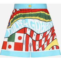 Dolce & Gabbana Printed high-rise cotton shorts multicoloured