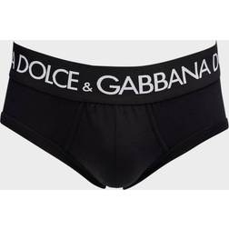 Dolce & Gabbana Men's 2-Pack Maxi-Logo Briefs BLACK