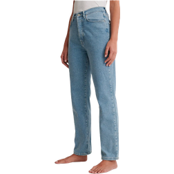 NA-KD Straight High Waist Jeans - Blue