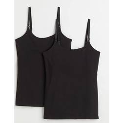 H&M MAMA 2-pack Nursing Tank Tops Black