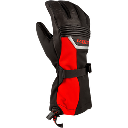 Klim Fusion Guantes para motos de nieve, negro-rojo, tamaño para hombre