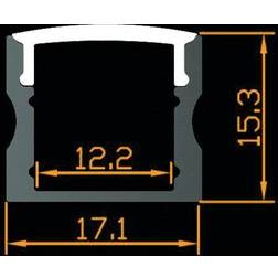 Develtron Alu profil 10, med klart cover 2,5 m