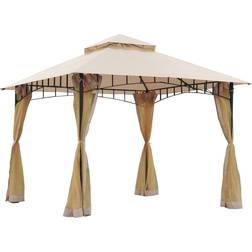 OutSunny Patio Gazebo with Mesh Sidewalls