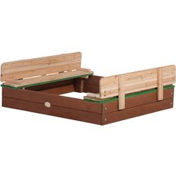 Axi Ella XL Sandbox with Benches 120x120cm Anthracite Brown/Green