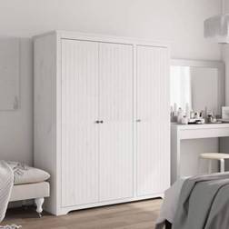 vidaXL Bodo 146x53.5x176.5 Cm In Legno Massello Di Pino Bianco Armadio