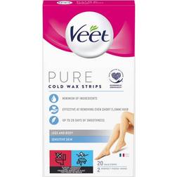Veet Pure Cold Wax Strips Legs Body Sensitive Skin