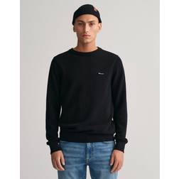 Gant Cotton Piqué Crew Neck Jumper - Black