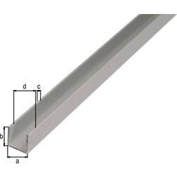 Alberts 471927 U-Profil Aluminium, silberfarbig eloxiert