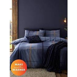 Catherine Lansfield Melrose Tweed Duvet Cover Blue, Purple