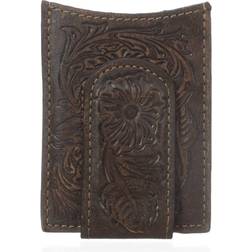 Ariat Mens Money Clip Floral Embossed Wallet