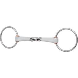 Beris Double Jointed Snaffle Bit With Rings For Horse - Argenté
