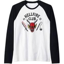 Fifth Sun Stranger Things Hellfire Club Raglan T-shirt Unisex - White/Black