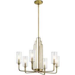 Elstead Lighting Quintiesse Ljuskrona Kimrose 6 Lampor Mässing Pendellampa