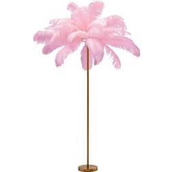 KARE Feather Palm Med Fjädrar Rosa Golvlampa