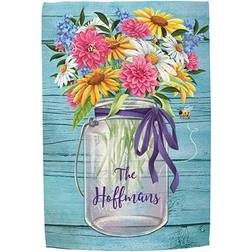 Personalized Mason Jar Floral Garden Flag