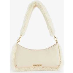 Jacquemus Light Beige Le Bisou Shearling-trim Leather Shoulder bag