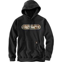 Carhartt Loose-Fit Midweight Camo Logo Long-Sleeve Hoodie for Men Black