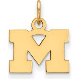 LogoArt 14k Gold Plated Silver U. of Michigan Tiny Initial Charm instock P23115