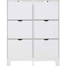 GFW Narrow White Shoe Rack 102x126.5cm