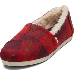 Toms Alpargata Fleece Slip On Flats Red