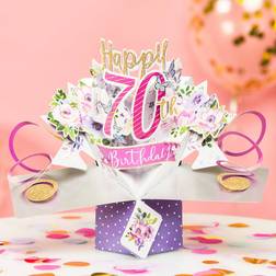 Second Nature Pop Ups ‘70th Birthday’ Flowers 3D Card