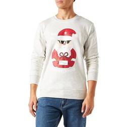 Jack & Jones Men's Jortoon Crew Neck Xmas Sweater - White Melange