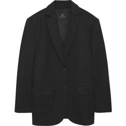 Anine Bing Quinn single-breasted blazer women Cashmere/Wool Black