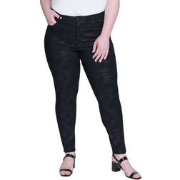 Seven7 Women's Plus High-Rise Skinny Jeans Black