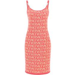 Versace Pink Knitted Dress Elegant Glamorous Chic - Pink
