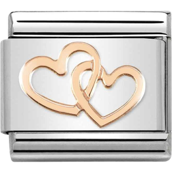 Nomination Composable Classic Link Hearts Intertwined Charm - Silver/Rose Gold