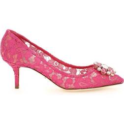 Dolce & Gabbana Läder Kristallprydda Klackpumpar Rosa
