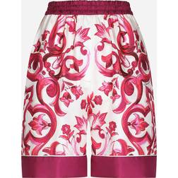 Dolce & Gabbana Majolica-print twill pajama shorts tris_maioliche_fuxia