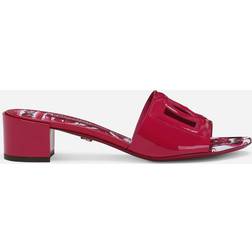 Dolce & Gabbana Cut Out Patent Leather Mules cyclamen