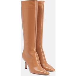 Jimmy Choo Agathe leather knee-high boots beige