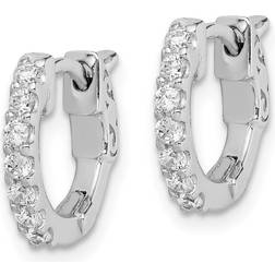 Sterling Shimmer Hoop Earrings - Silver/Transparent