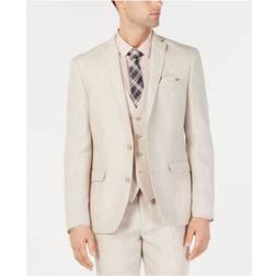 Bar III Mens Linen Slim Fit Two-Button beige Long