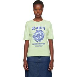 Ganni Green Printed T-Shirt