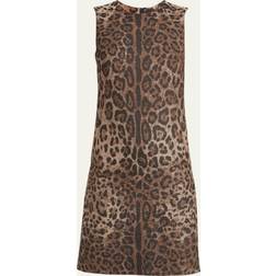 Dolce & Gabbana Leopardmönstrad Shiftklänning Multicolor