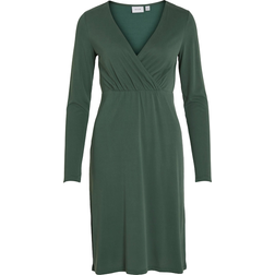 Vila Modala L/S Wrap Midi Dress - Pineneedle