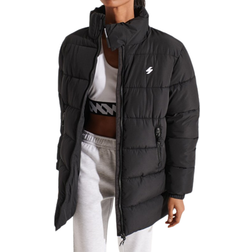 Superdry Longline Sports Quilted Jacket - Black