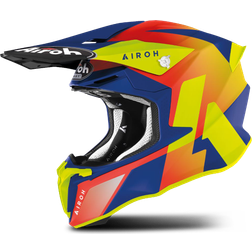 Airoh Twist 2.0 Lift Casque de motocross, rouge-bleu-jaune, taille pour Hommes