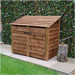 Rutland County Garden Furniture Cottesmore 4ft Log Store with Doors Rustic