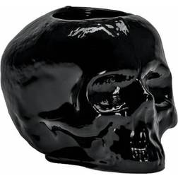Kosta Boda Still Life Skull Lanterne Krystalglas Sort Fyrfadsstage