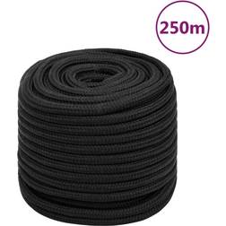 vidaXL black, 16 mm/ 250 m Marine Rope Dock Coil Boat Line Polypropylene Rope Multi Sizes Multi Colours