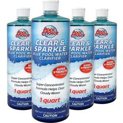 Pool choice clear and sparkle blue pool water clarifier, 1-quart, 4-pack